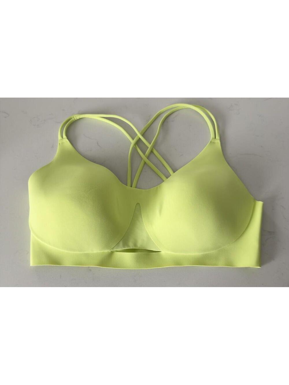 VSX Elevate Strappy-Comfort Lime Sparkle Sports Bra Women Size Large